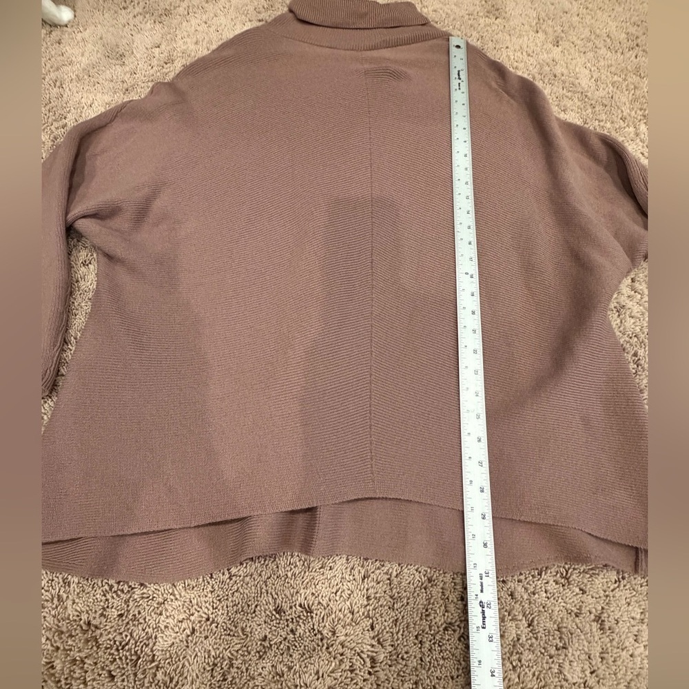 Medium Oversized Turtleneck Batwing Knit Pullover Tunic Sweater taupe long - Picture 14 of 14